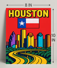 Houston Skyline Pop Art Poster PosterGoat