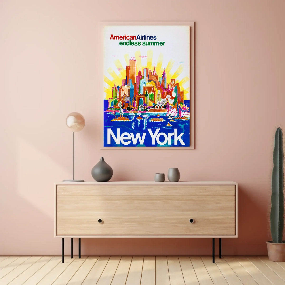 Endless Summer New York City Poster Vintage Wall Art