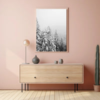 Serene Winter Landscape with Snow-Covered Pines National Park Poster