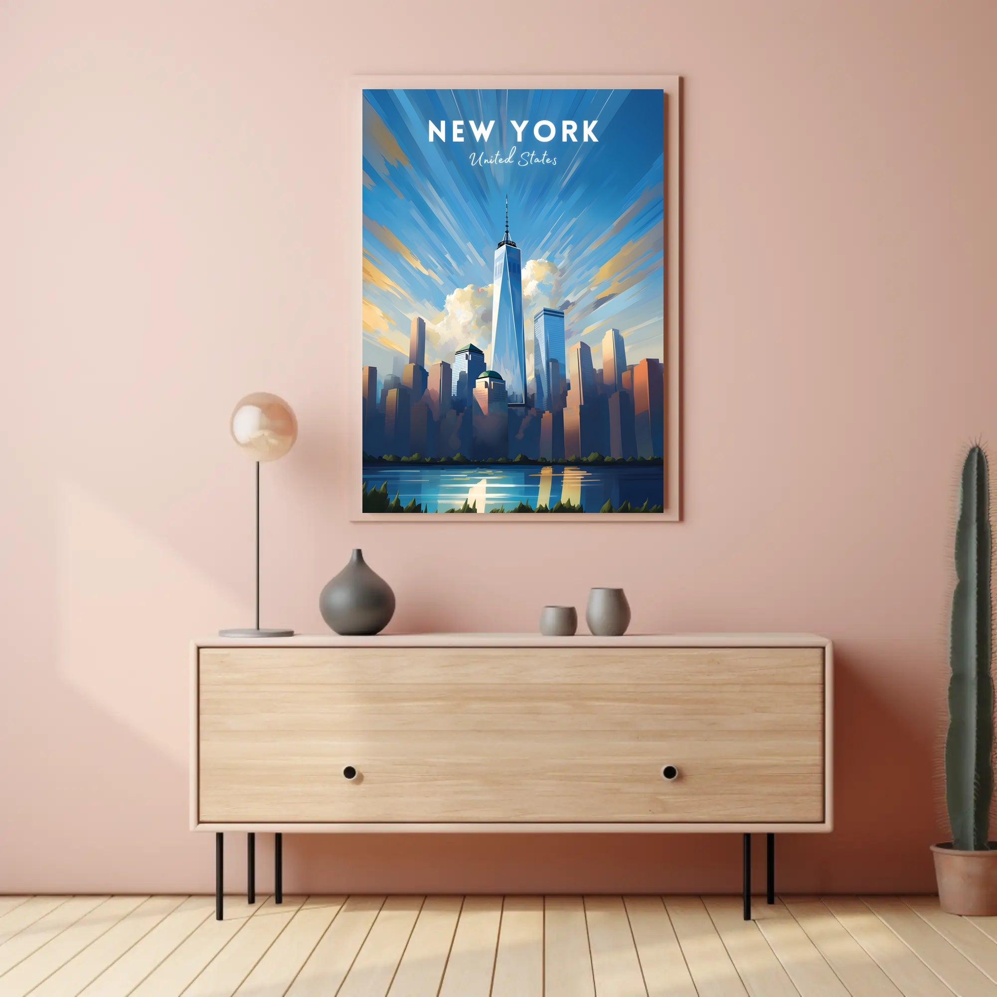 New York City Skyline Vibrant Urban or Cityscape Poster