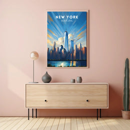 New York City Skyline Poster Modern Wall Art