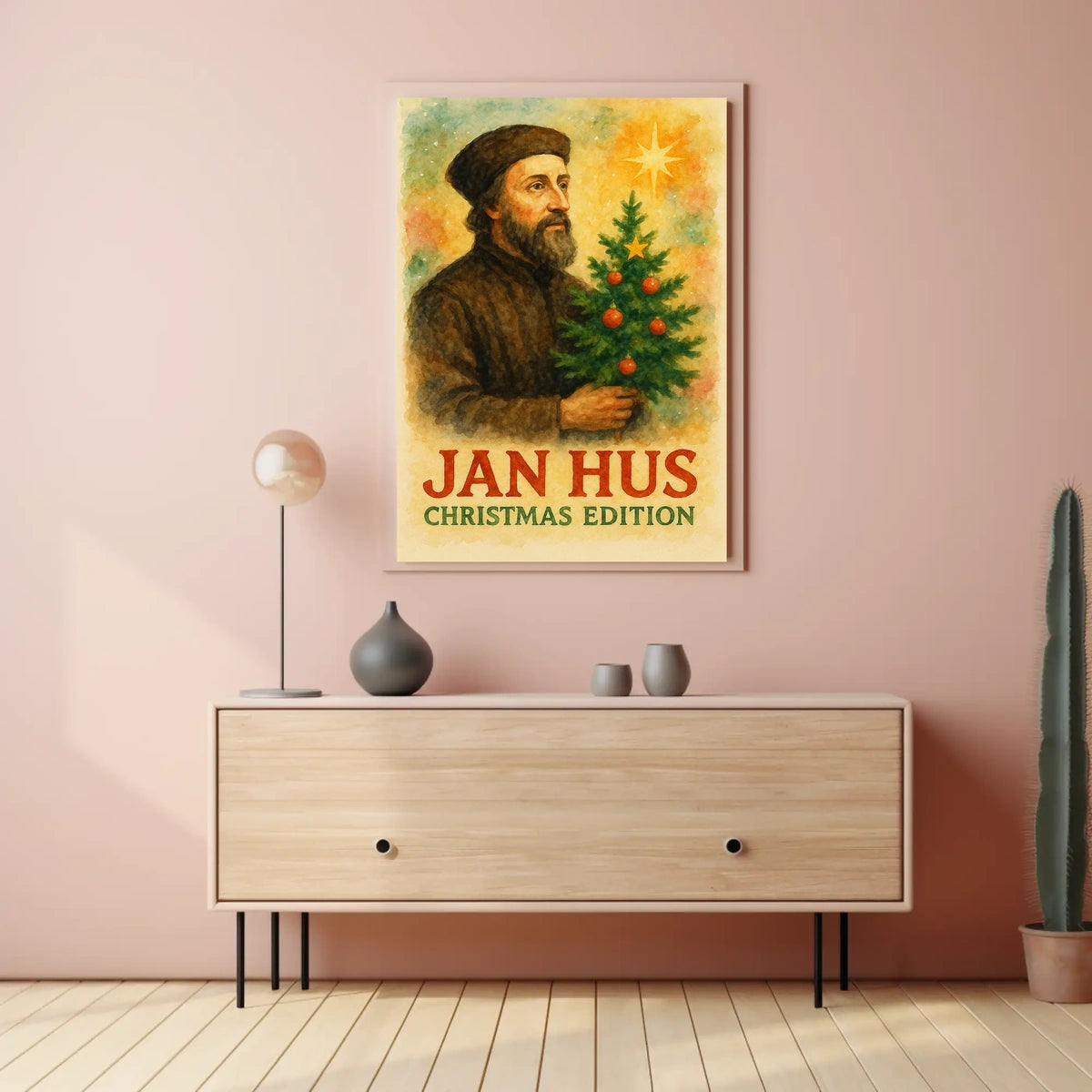 Historical Figure in Christmas Attire - Cultural or Heritage Poster