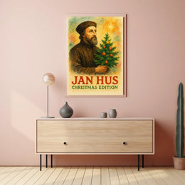 Historical Figure in Christmas Attire - Cultural or Heritage Poster
