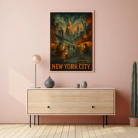 New York City A Nighttime Urban Symphony Poster