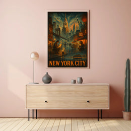 New York City A Nighttime Urban Symphony Poster