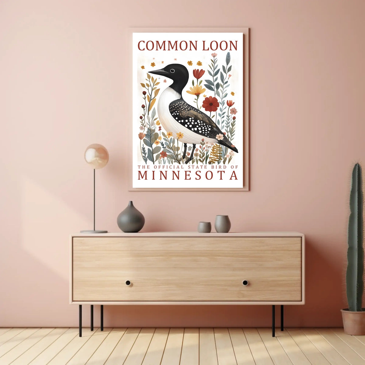Common Loon Minnesota Nature Art Poster Print