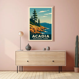 Acadia National Park Scenic Vintage Nature Lovers Poster