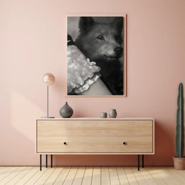 Serene Dog Portrait in Black and White - Dog Breed Poster PosterGoat
