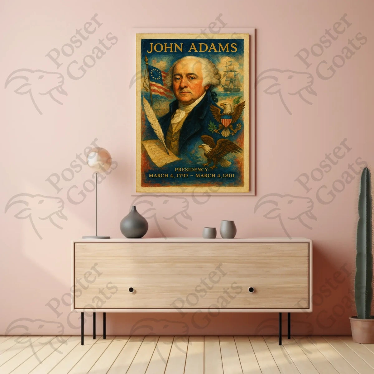 John Adams Historic Patriotic Art Historical or Presidential Poster