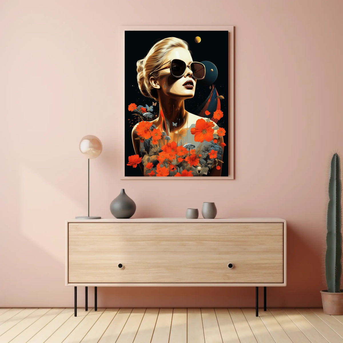 Surreal Woman Celestial Dreamscape Abstract or Artistic Poster