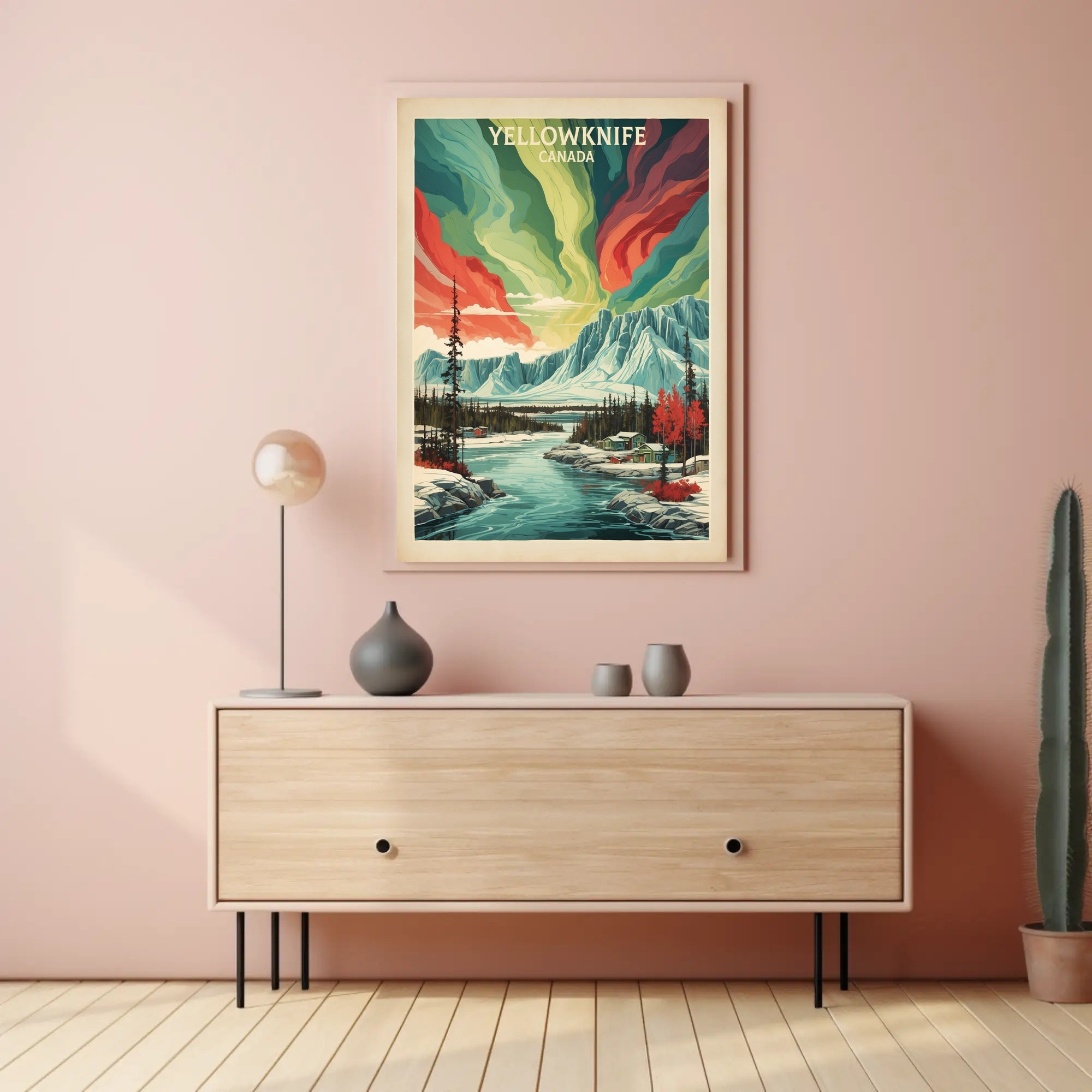 Yellowknife Aurora Travel Poster