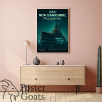 USS New Hampshire Battleship: Naval Excellence Historical Poster