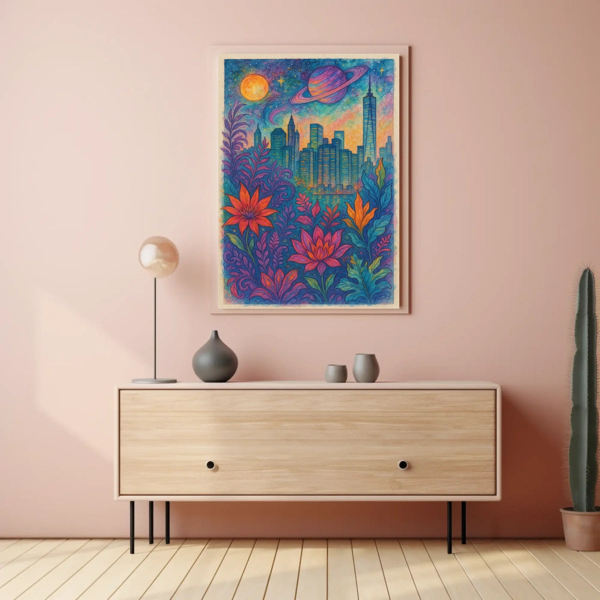 Cosmic Cityscape Poster