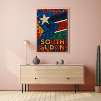 South Sudan Mosaic Art Poster