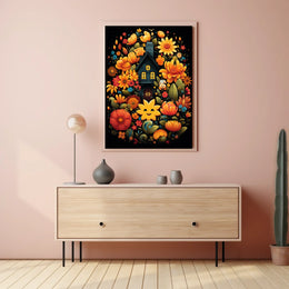 Enchanted Floral Cottage Poster