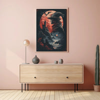 Mystical Mage and Gothic Castle Fantasy Poster PosterGoat