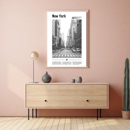 New York City Poster Vintage Cityscape Skyline Wall Art
