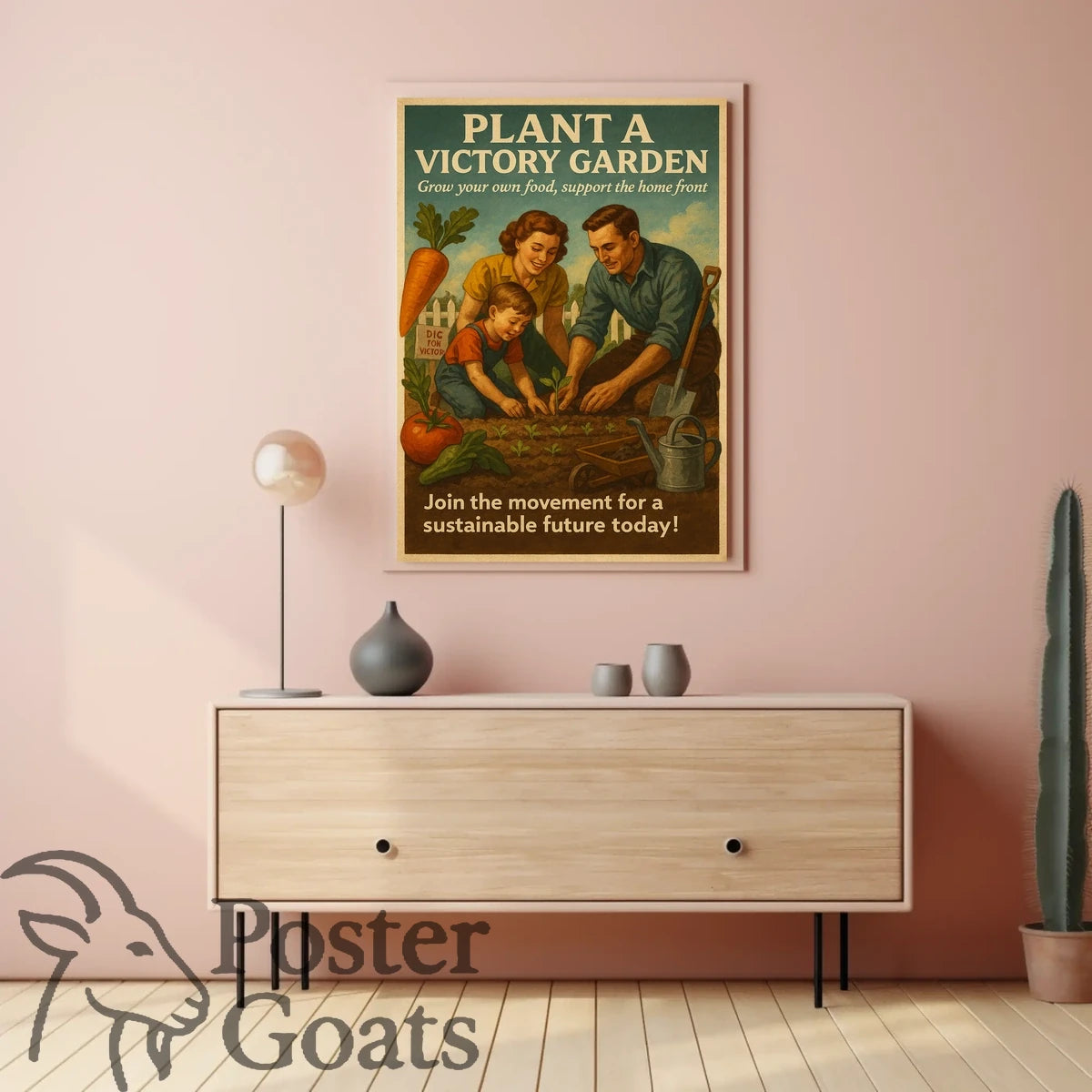 Victory Garden WWII Patriotic Community Propaganda Poster