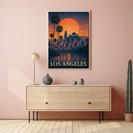 Los Angeles Sunset Skyline Poster