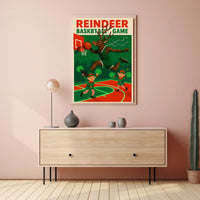 Reindeer Basketball Game Poster