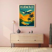 Hawaii Tropical Adventure Vintage Travel Poster