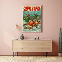 Reindeer Soccer Team Celebration Poster