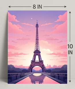 Eiffel Tower At Sunset Poster