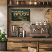 Columbus Skyline Dusk Poster Wall Art