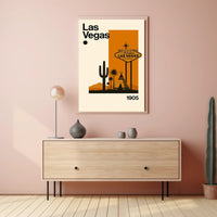 Las Vegas Desert Sign Retro Travel Poster