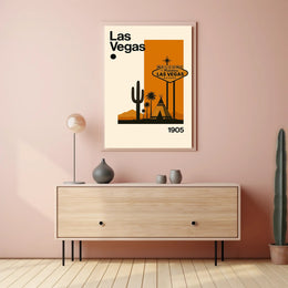 Las Vegas Desert Sign Retro Travel Poster