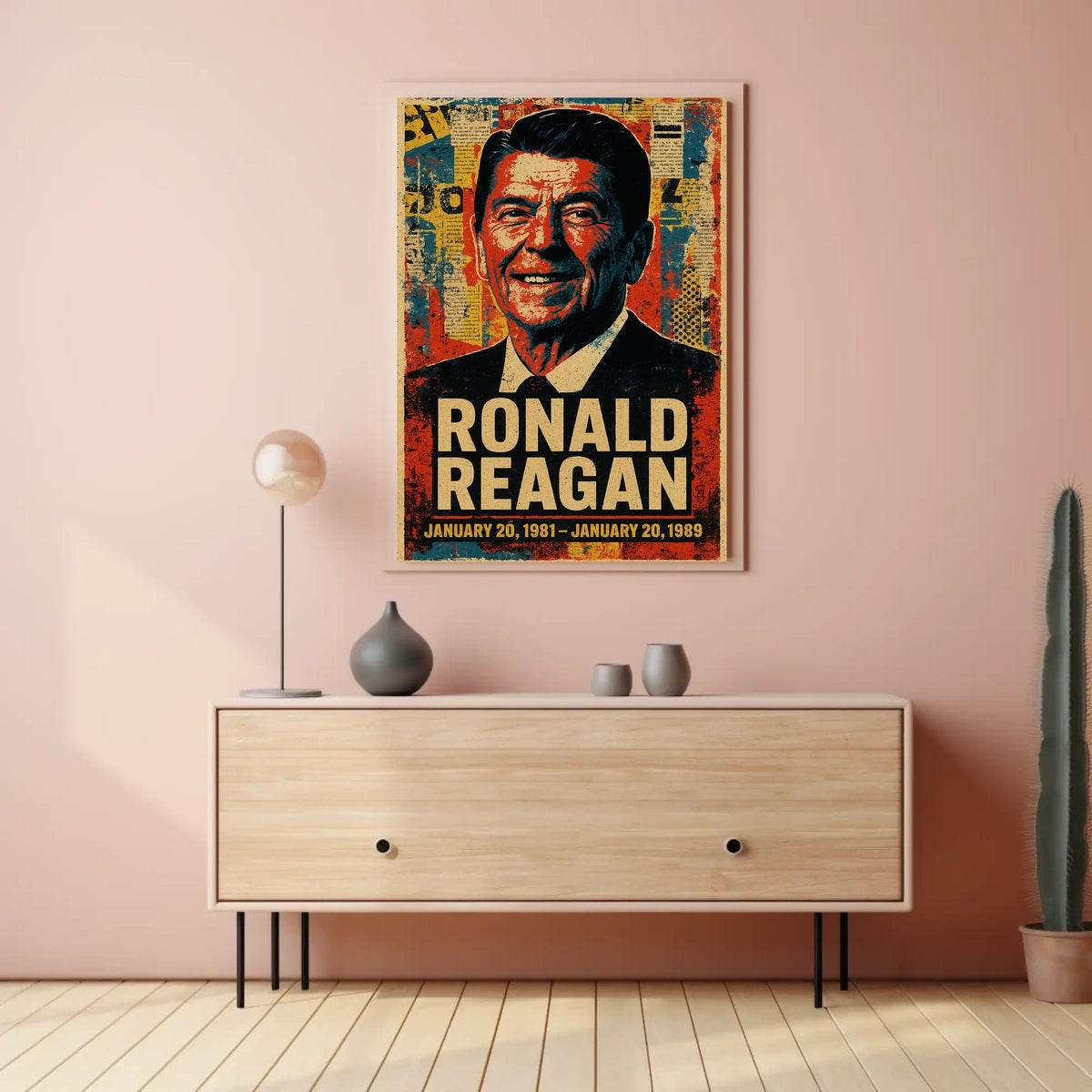 Ronald Reagan 40th President of the United States Street Art Mashup Poster