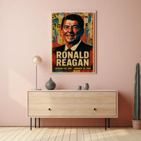 Ronald Reagan 40th President of the United States Street Art Mashup Poster