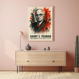 Harry S. Truman Watercolor Historical Presidential Poster