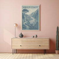 Amalfi Coast Scenic Poster Wall Art for Coastal Decor