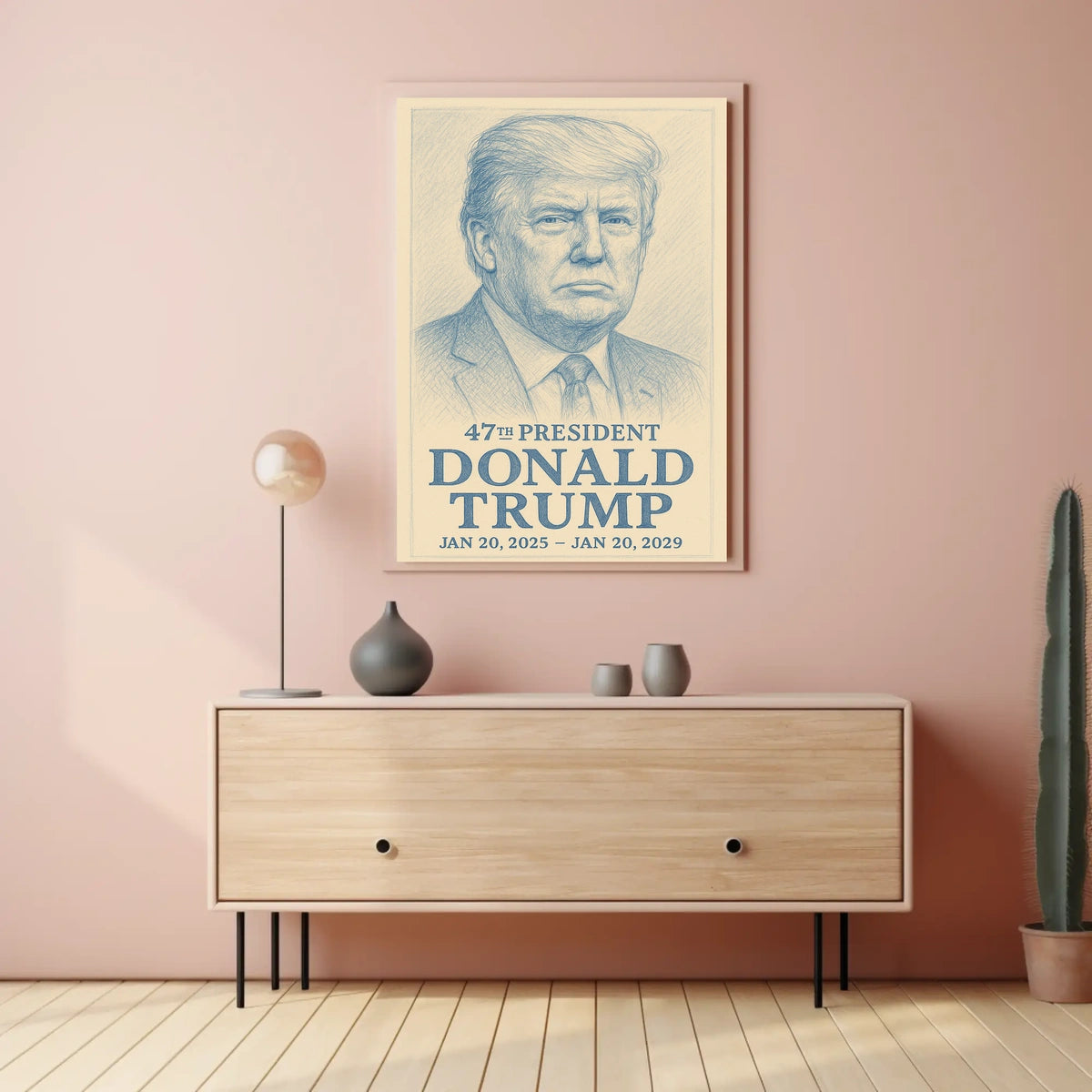 Trump Visionary Leader New Era Line Art Poster