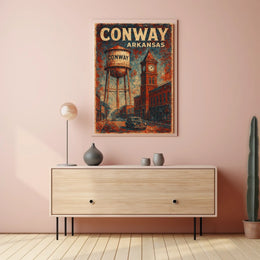 Conway Arkansas Vintage Charm Scenic Travel Souvenir Retro Heritage Wall Decor Poster