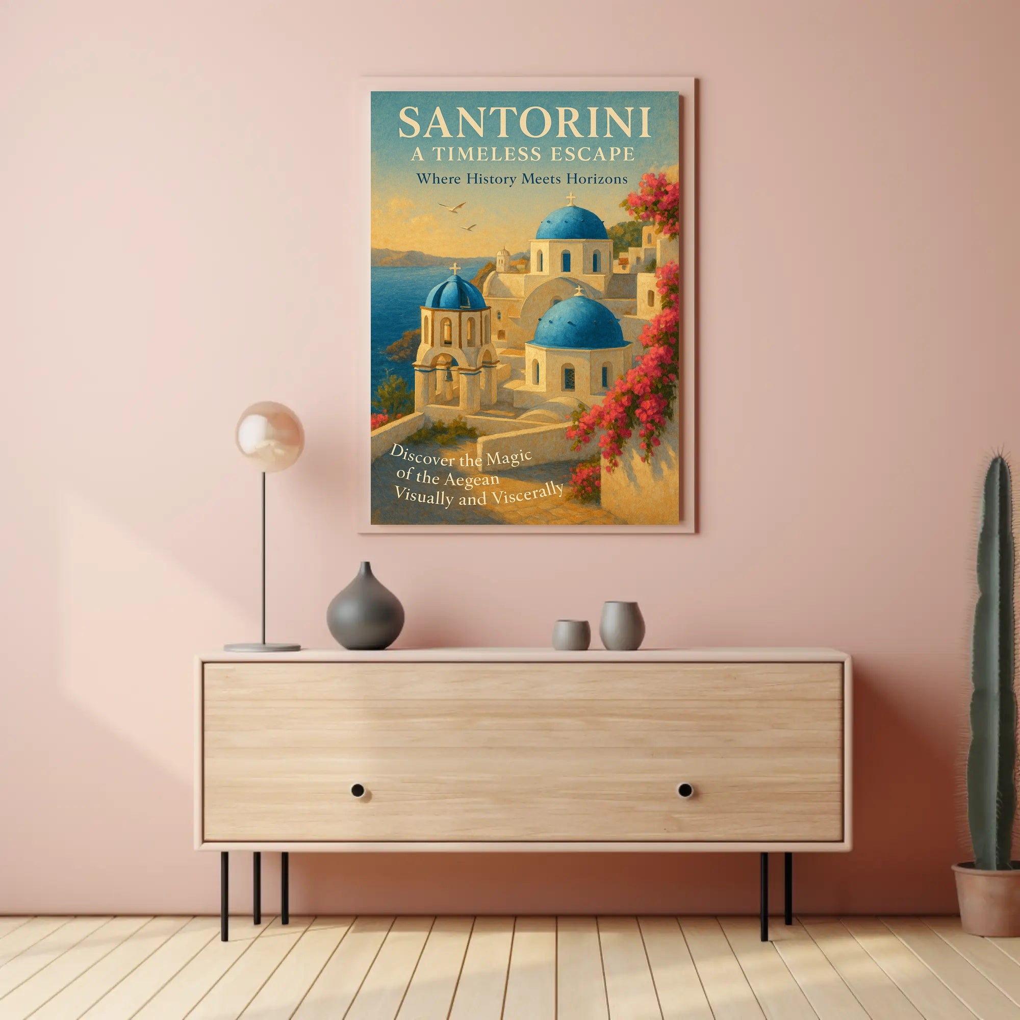 Santorini Travel Poster Timeless Escape Wall Art