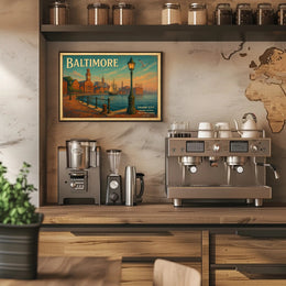 Charm City Harbor Travel Poster Art Print