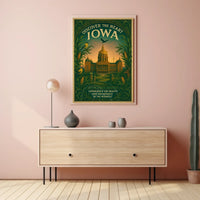 Vintage Iowa Travel Poster: Cultural and Agricultural Richness