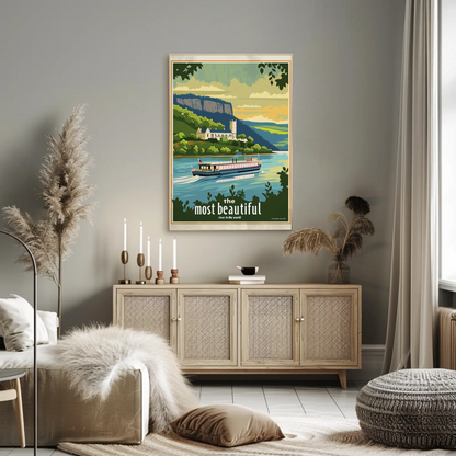 River Castle Cruise Scenic Journey Travel Poster