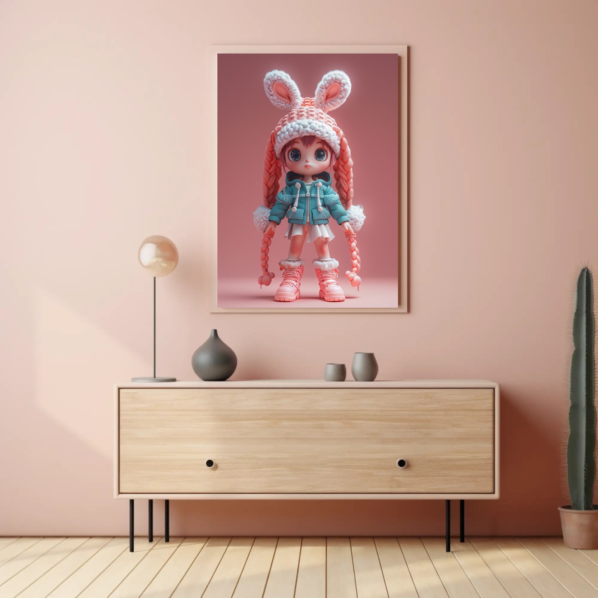 Cozy Winter Cute Character Pop Culture Poster PosterGoat