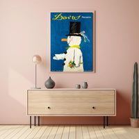 Whimsical Snowman Switzerland Travel Poster PosterGoat