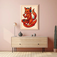 Geometric Dj Fox Poster