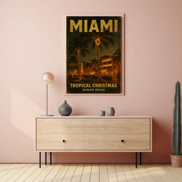 Miami Tropical Christmas Poster