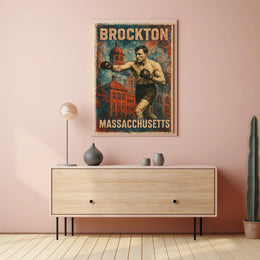 Brockton Boxing Heritage Vintage Wanderlust Poster