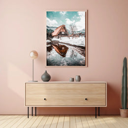 Winter Serenity In A Traditional Village Poster
