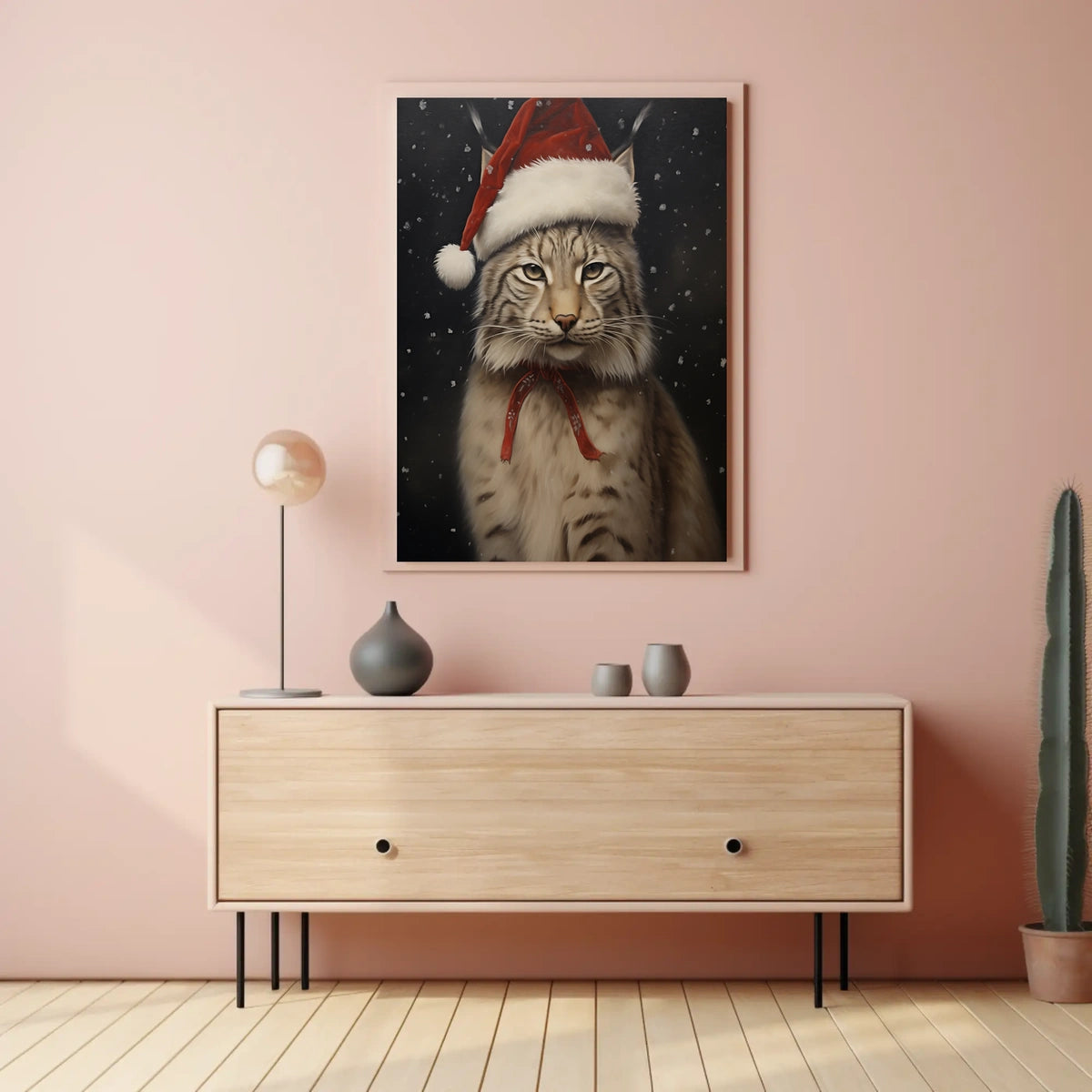 Festive Lynx In Winter Wonderland Poster