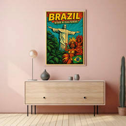 Brazilian Carnival Vibrance Vintage Cultural or Heritage Poster
