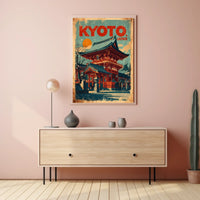 Kyoto, Japan Vintage Travel Poster