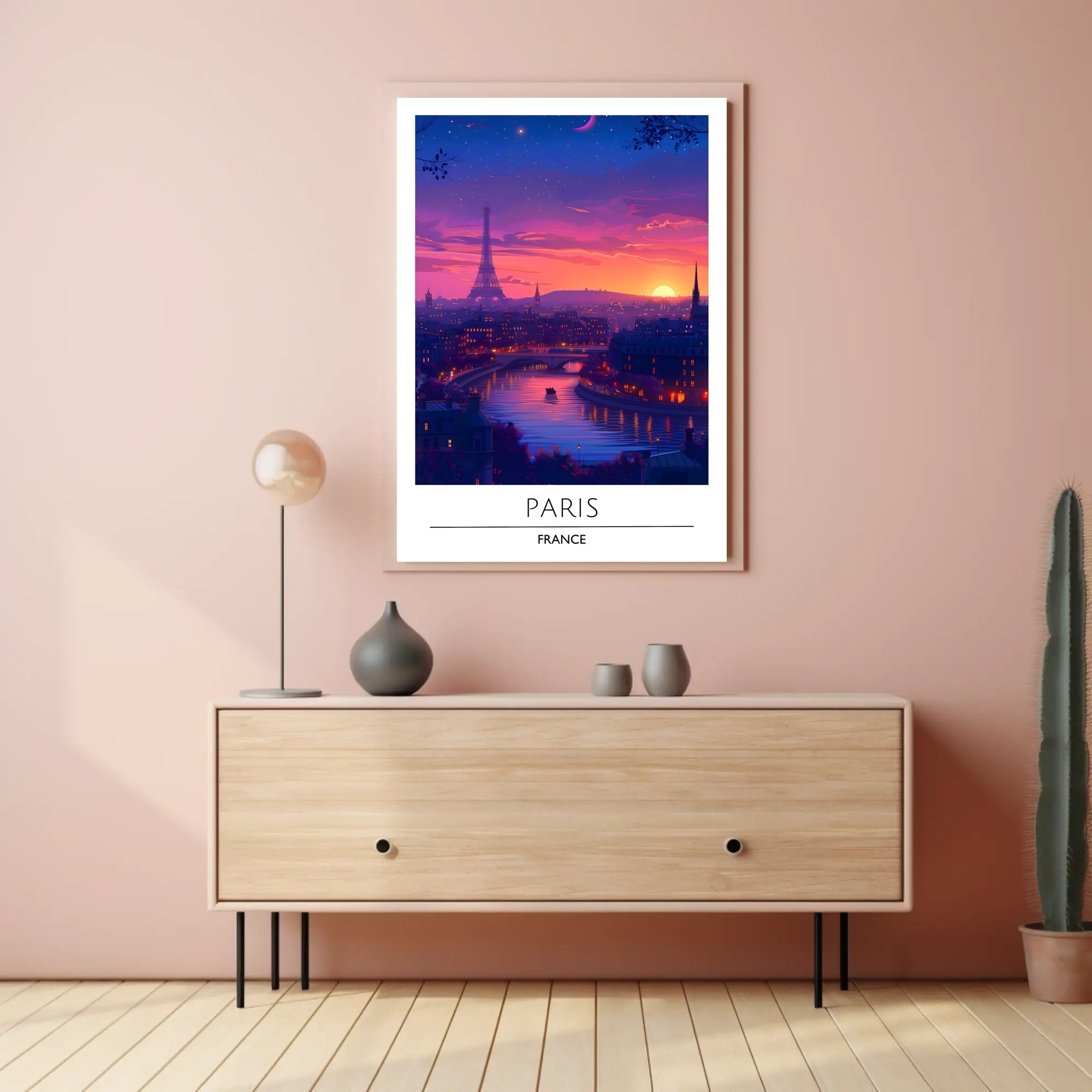 Paris Sunset with Eiffel Tower Urban or Cityscape Poster